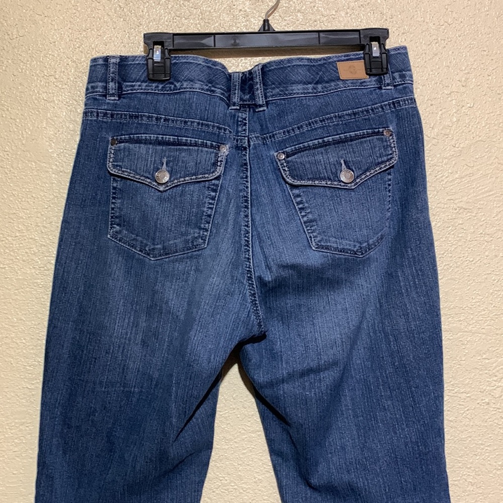 Bandolino Jeans Capris/Ankle Pants 10 Blue Straight Cotton Blend Flap Pockets - Picture 8 of 16
